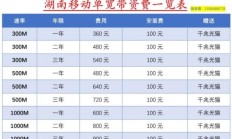 湖南移动宽带套餐资费一览表2025（湖南移动宽带套餐资费一览表2025年）