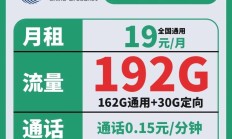 最新版:广电流量卡19元192g，全通用可结转，自选号码归属地流量卡