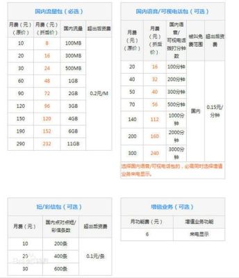 包含联通4g套餐资费的词条